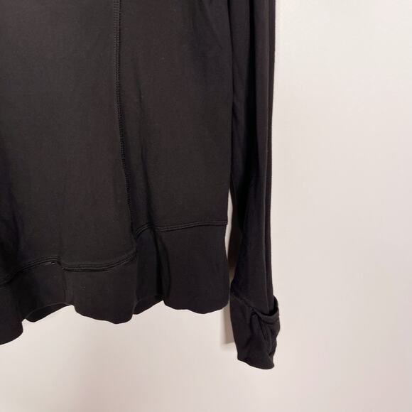 Lululemon Womens 8 Black Parallel Stripe White Think Fast Pullover Rulu 1/4 Zip - Picture 9 of 9